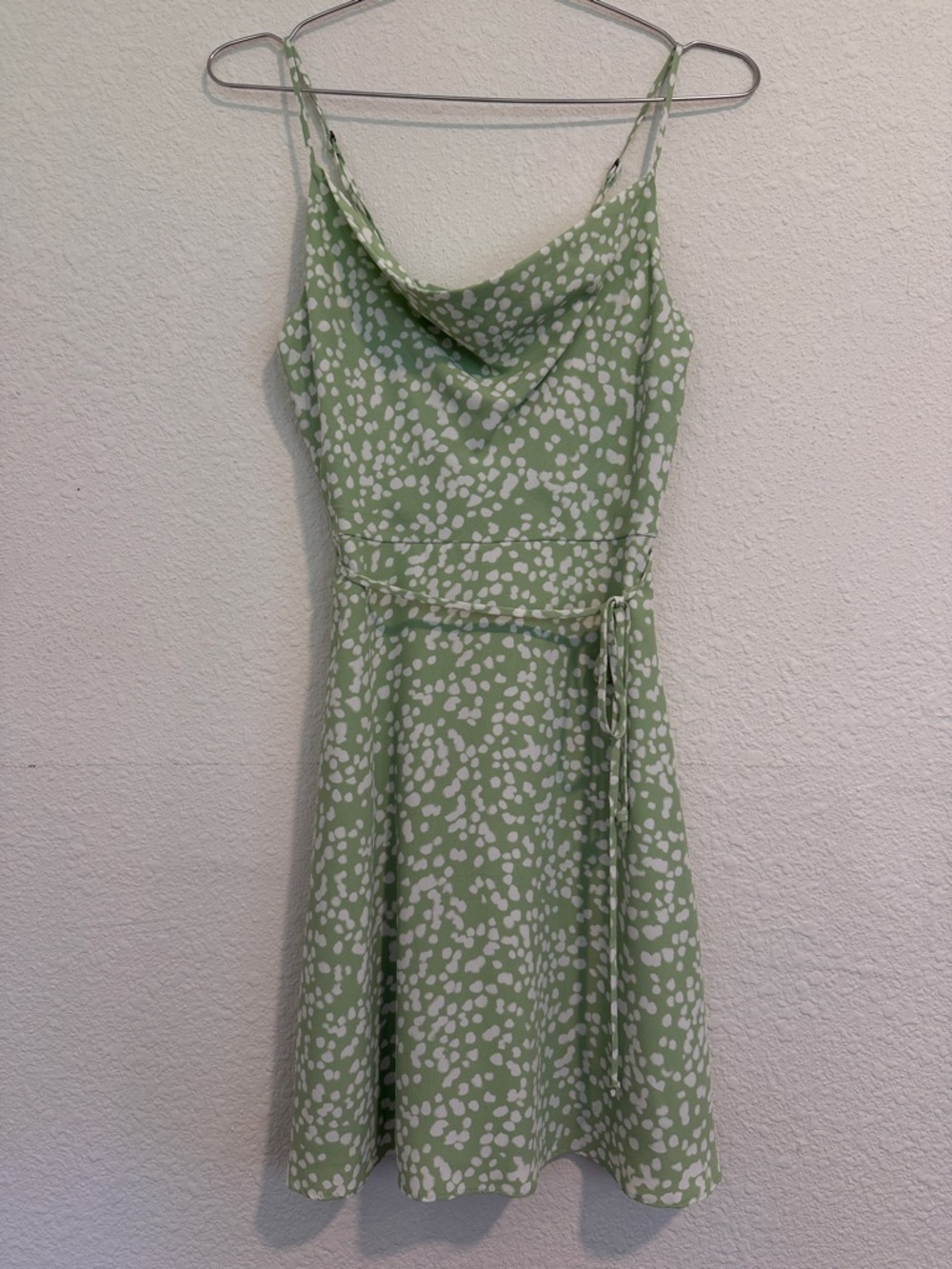 Socialite Green and White Dress
